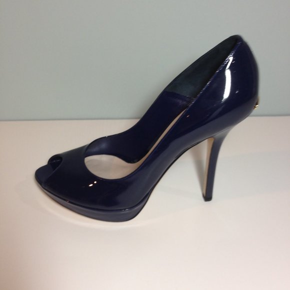Authentic Dior patent leather peep toe pump with logo LIKE NEW - Picture 4 of 6